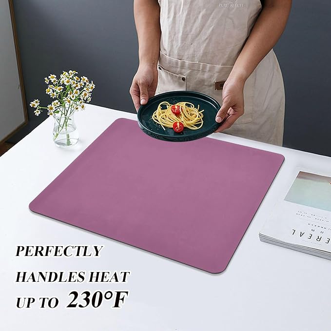 Dark Purple Dish Drying Mat for Kitchen Counter No-slip Rubber Bottom Dish - Image 5