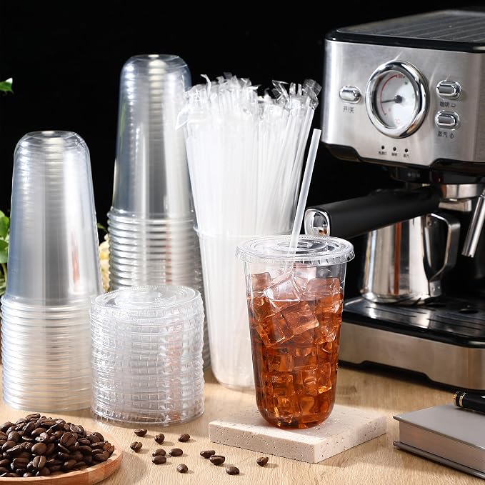 Ziliny 50 Sets 18 oz Clear Plastic Cups - Image 2