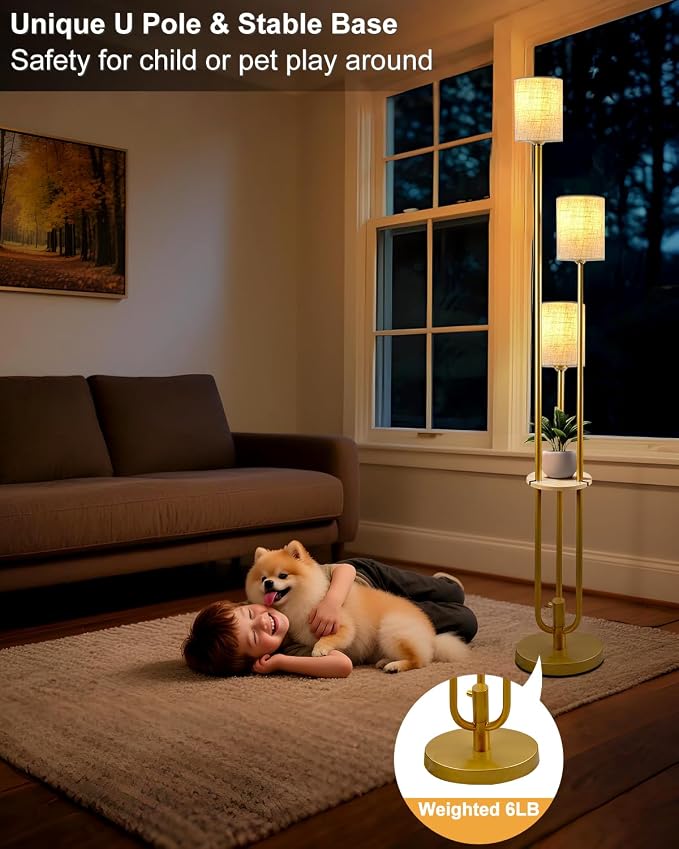 Lightdot Floor Lamp with Table for Living Room Bedroom Dimmable Floor Lamps - Image 7