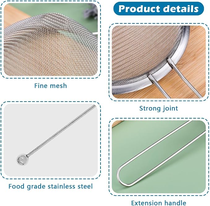 Cocktail Strainer Set, 2 Pack Stainless Steel Fine Mesh Bar Strainers - Image 9