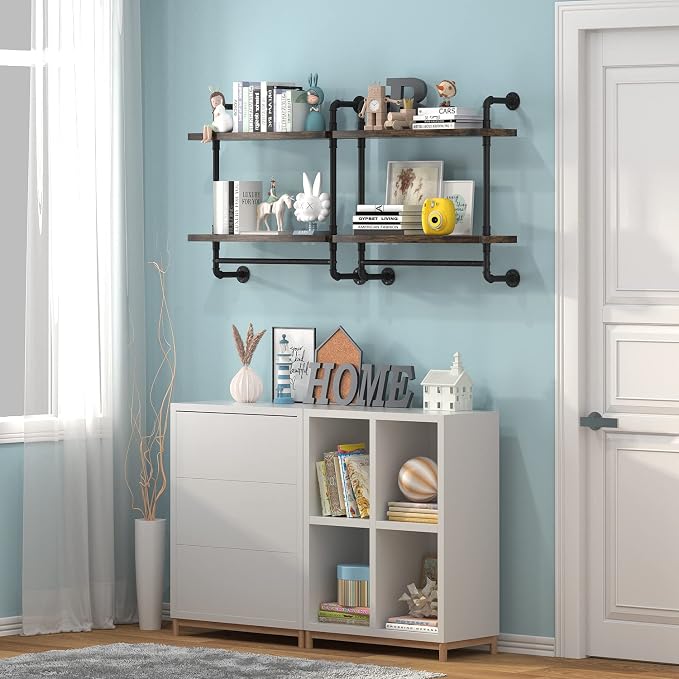 Helsin 24inch Industrial Pipe Shelving Bathroom Shelves Wall Mounted - Image 5