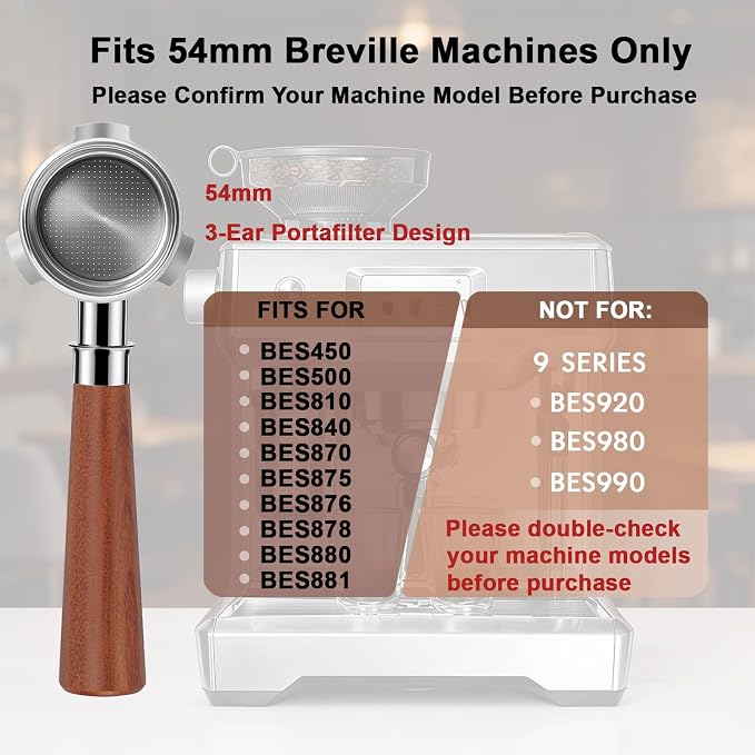 54mm Bottomless Portafilter 3 Ears, 5-Piece Espresso Kit - Image 3