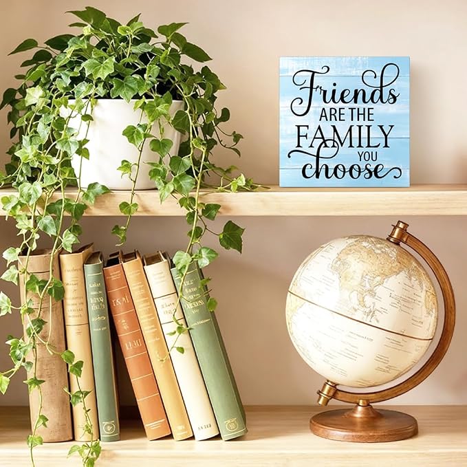 Friends Are the Family We Choose Wooden Box Sign Rustic Wood Block Plaque Box - Image 3