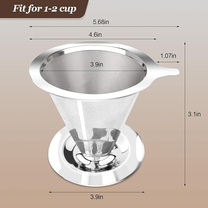 Pour Over Coffee Dripper, Slow Drip Paperless Coffee Filter, Pour Over Coffee - Image 2