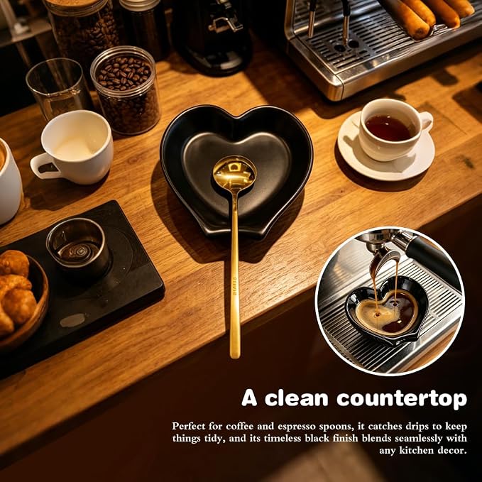 Coffee Spoon Rest Black Ceramiccoffee Spoon Holder Cute Coffee Bar And Corner - Image 6