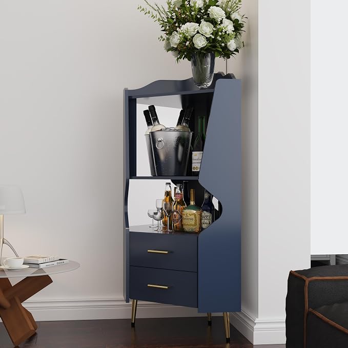 19" Wooden Corner Bar Cabinet - Image 5