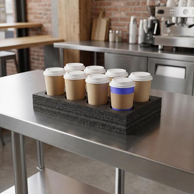 Ciieeo 8-Hole Portable Cup Carrier Trays 13.77X7.87X2.75In Foam Beverage Holders - Image 4