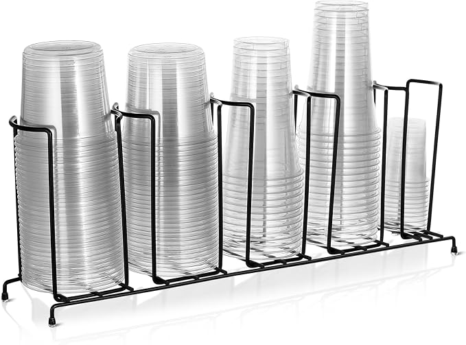 Maxdot 1 Pcs 5 Section Coffee Cup Organizers 23 x 5 x 8.5 Inch Wire Rack Coffee by Maxdot