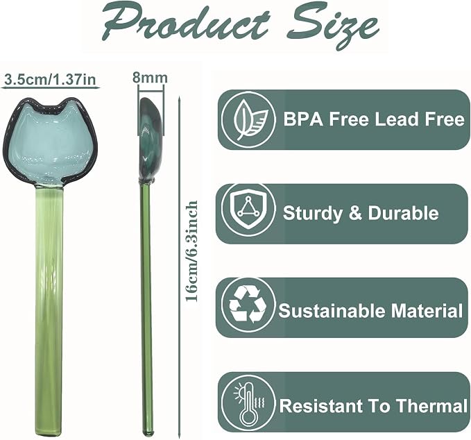 5 Pieces Coffee Spoons, Glass Coffee Stirring Spoon, Espresso Stirring Spoon - Image 3
