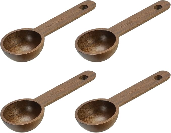 uxcell 4pcs Coffee Spoons, 10ml Wooden Table Spoons Tea Measure Scoops by uxcell