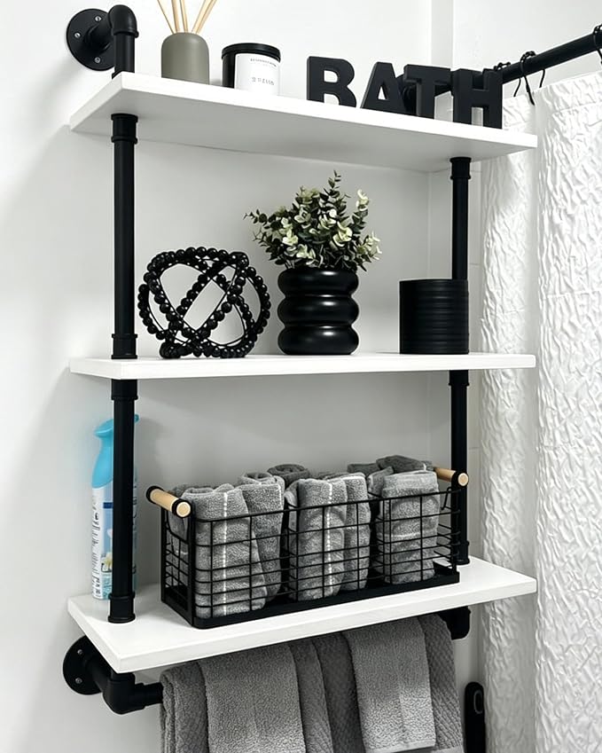 ROGMARS Industrial Pipe Shelving Bathroom Shelves - Image 9