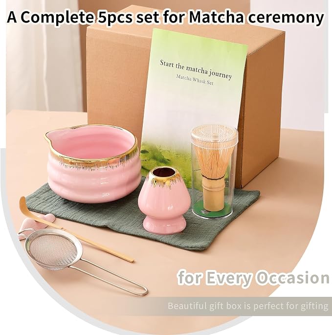 7-Piece Matcha Set: Matcha Bowl + Bamboo Whisk Kit, Ceremonial Matcha Whisk - Image 2