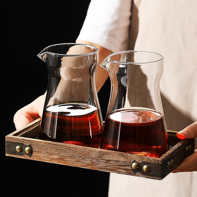 16 oz Glass Coffee Carafe with Wood Heat-Resistant Layer, Pour Over Coffee - Image 6
