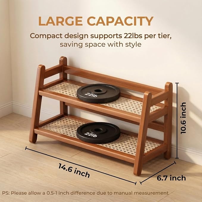 Bamboo 2-Tier Coffee Station Organizer, 14.6"×6.7"×10.6" Countertop Organizer - Image 3