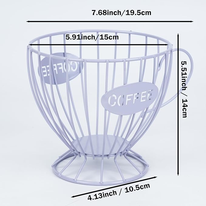 H&W 2PCS Coffee Pod Holder & Capsule Basket, Metal Coffee Bar Organizer - Image 3