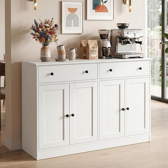 holzart 49" White Buffet Cabinet by holzart