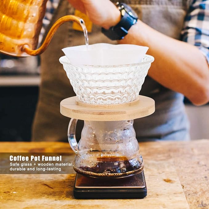 Pour Over Coffee Dripper Coffee Funnel, Coffee Filter Cone Cone Glass Pour Over - Image 2