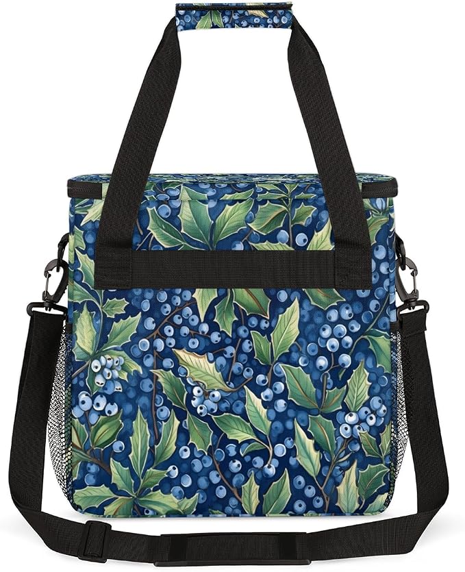 Summer Blueberries Print Coffee Maker Travel Bag, Portable Storage Tote Bag - Image 5