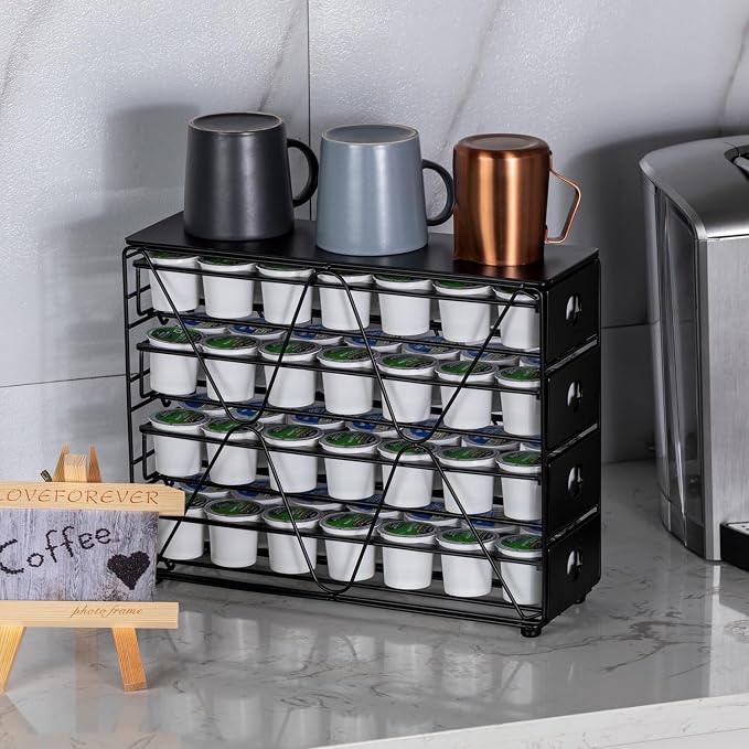 FlagShip K Cup Holder for Keurig Pod K Cup Storage 4 Tier K Cup Drawer - Image 6