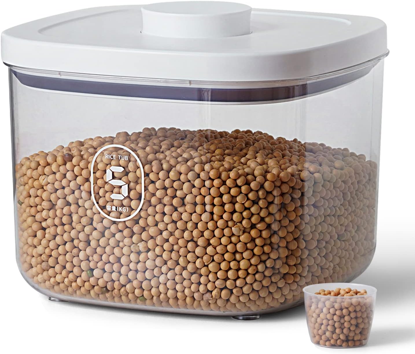 10 Lbs Storage Container Bin Rice Dispenser with Measuring Cup Food Cereal Container Bins Household for Kitchen Pantry Organization
