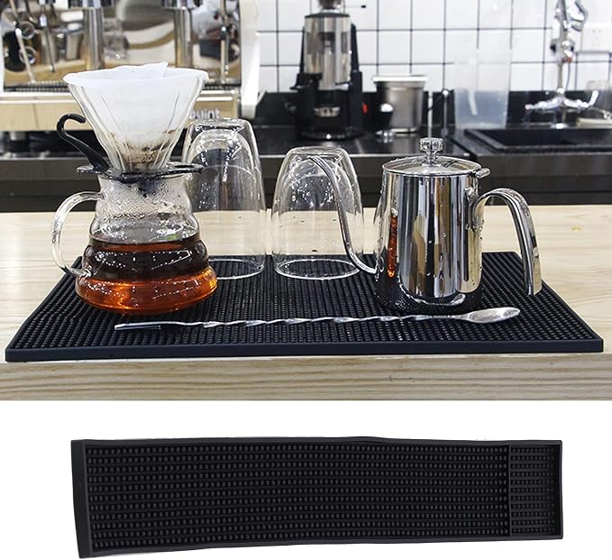 Rectangular Bar Mat Non Slip Glass Drip Mat Rubber Placemat - Image 3