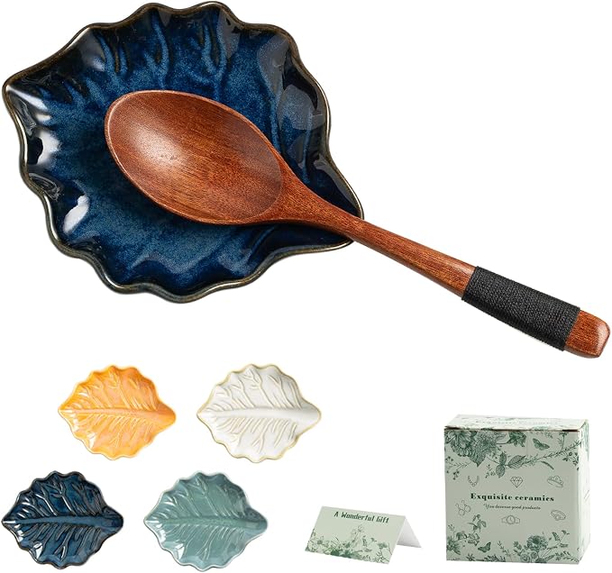 Ceramic Leaf Spoon Rest, Spoon Holder by Unknown