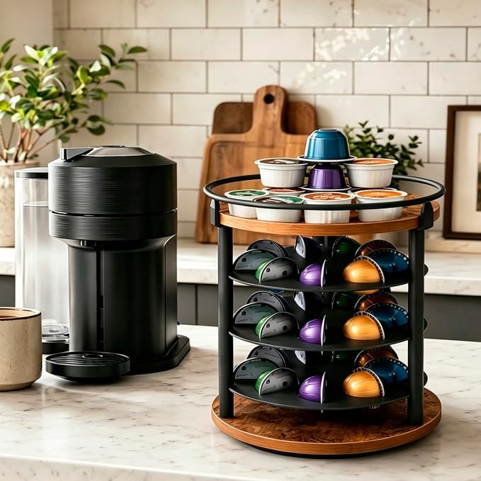 YATINEY Coffee Pod Holder for K Cup, 4 Tier Holder for Vertuo, Coffee Pod by Yatiney