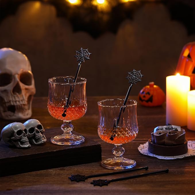 SiliFine 30 Pcs Halloween Swizzle Sticks Plastic Coffee and Cocktail Stirrers - Image 3