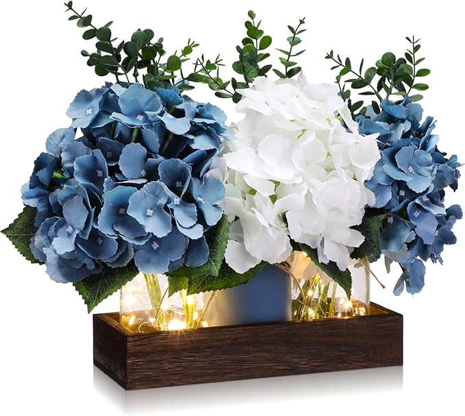Suncalla 3 Pcs Blue Hydrangea Centerpiece by Unknown