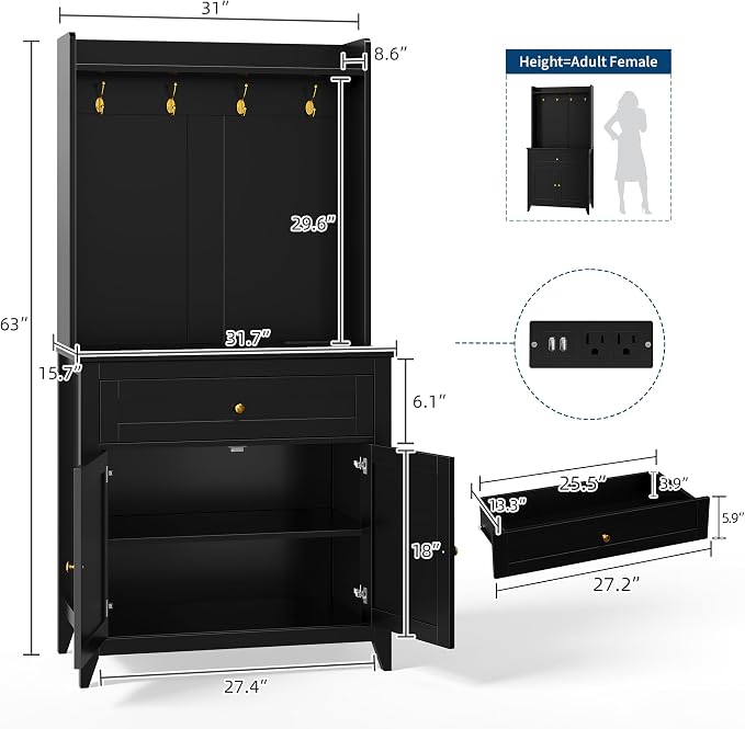 IDEALHOUSE 63'' Pantry Cabinet - Image 2