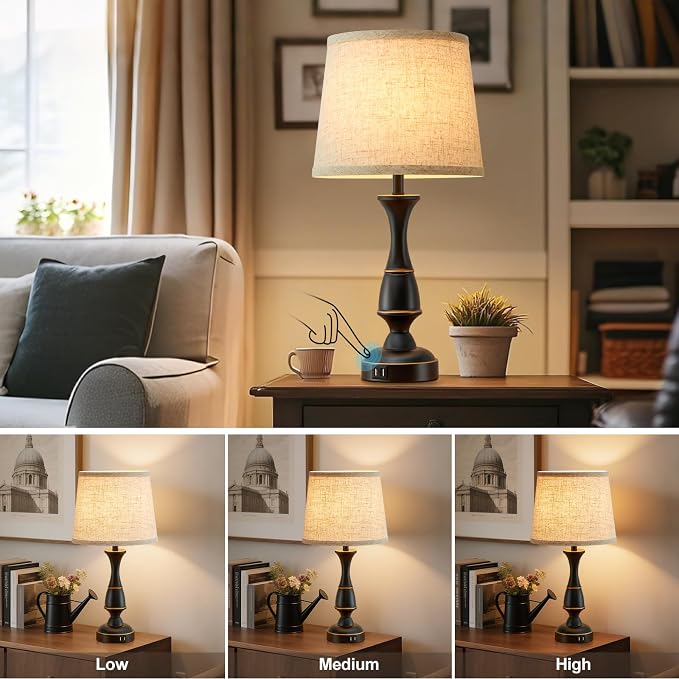 Luvkczc Touch Table Lamps Set of 2, Dimmable Nightstand Lamps - Image 5