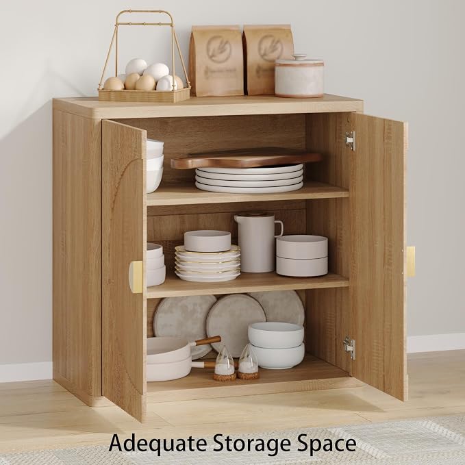 Modern Kitchen Sideboard with Storage, 31.5" Buffet Cabinet with 3 Adjustable - Image 5