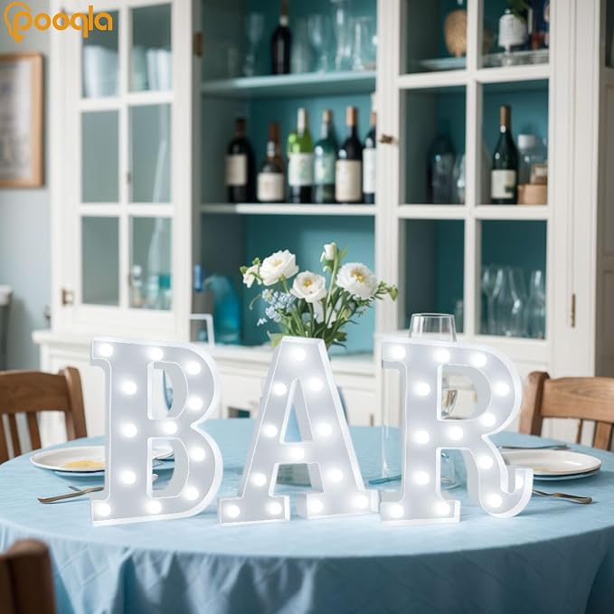 Pooqla BAR Sign for Home Bar Decor, Cool White LED Light Up Bar Sign | BAR - Image 6