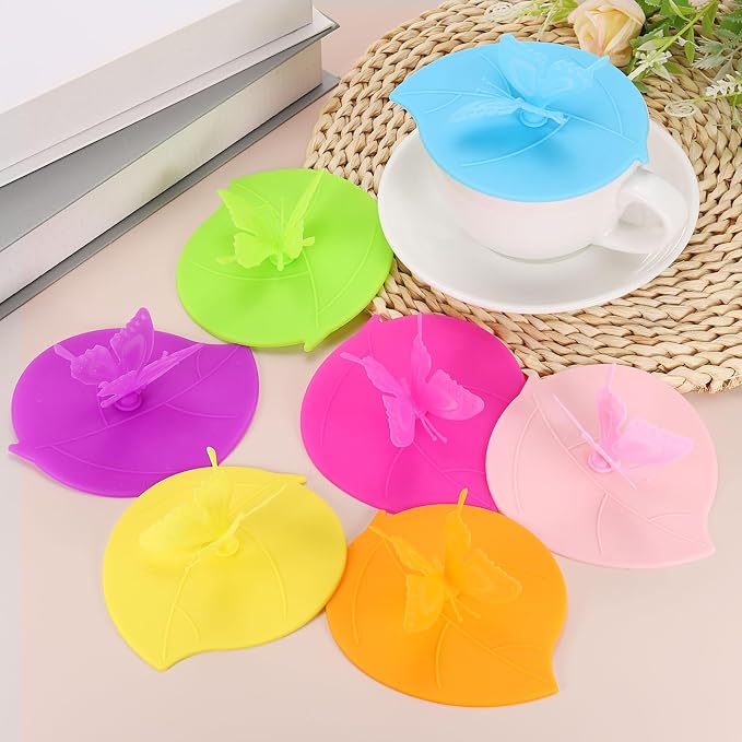 uxcell 4pcs Silicone Butterfly Cup Lids, 5 Inch, Microwave Safe - Image 5