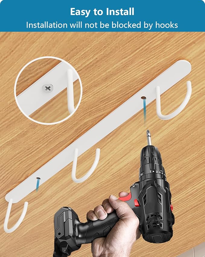 Luckinow 3 Pack Mug Hooks Under Cabinet, Coffee Mug Holder - Image 6