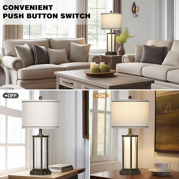 Cinkeda 27" Tall Vintage Table Lamp - Image 5