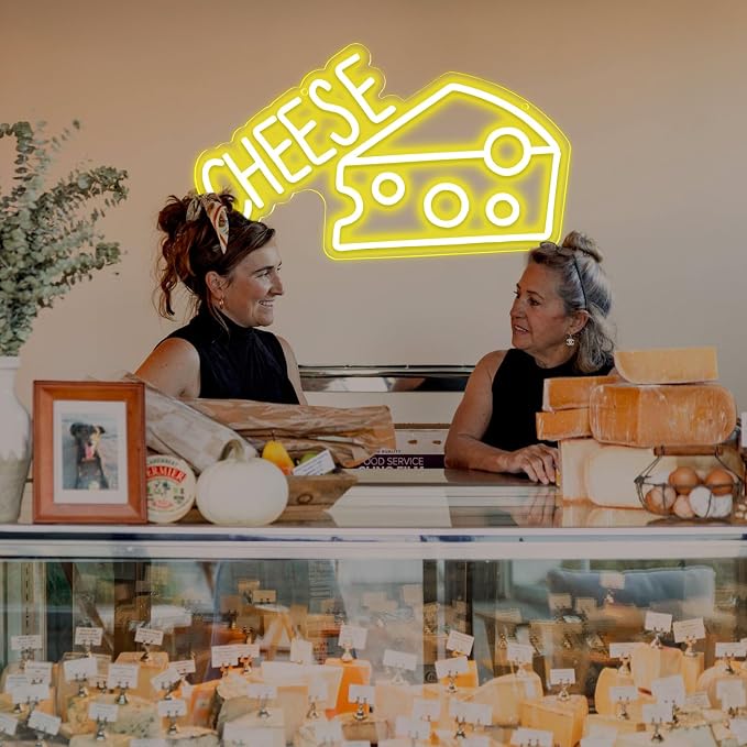 Balanar CHEESE Neon Signs For Wall Decor LED Lights For Bedroom Yellow Neon - Image 3
