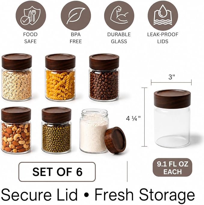 Wide Mouth Glass Storage Jars - Image 2
