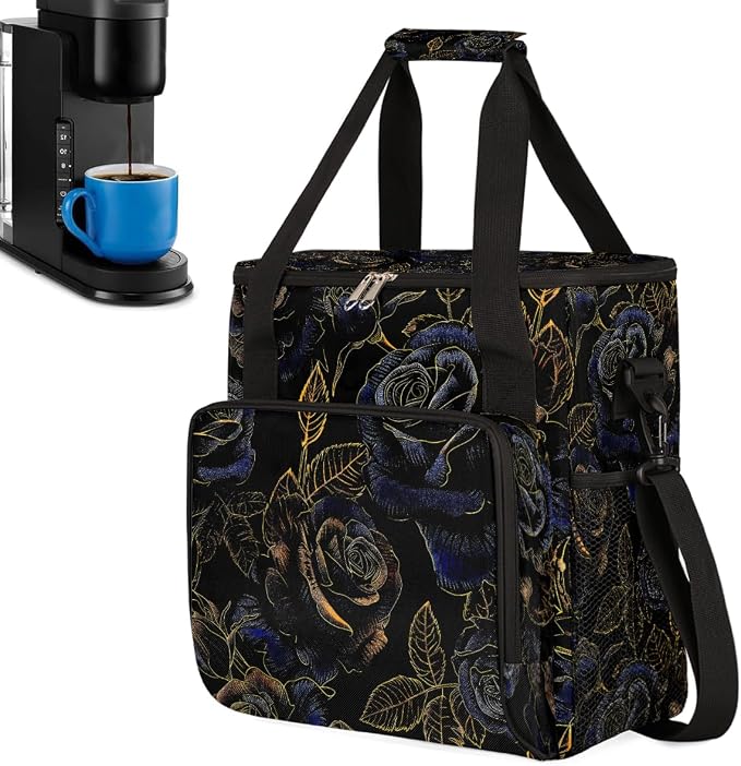 Rose Golden Blue Coffee Maker Carring Bag Travel Carrying Storage Tote Bag by CFERSAN
