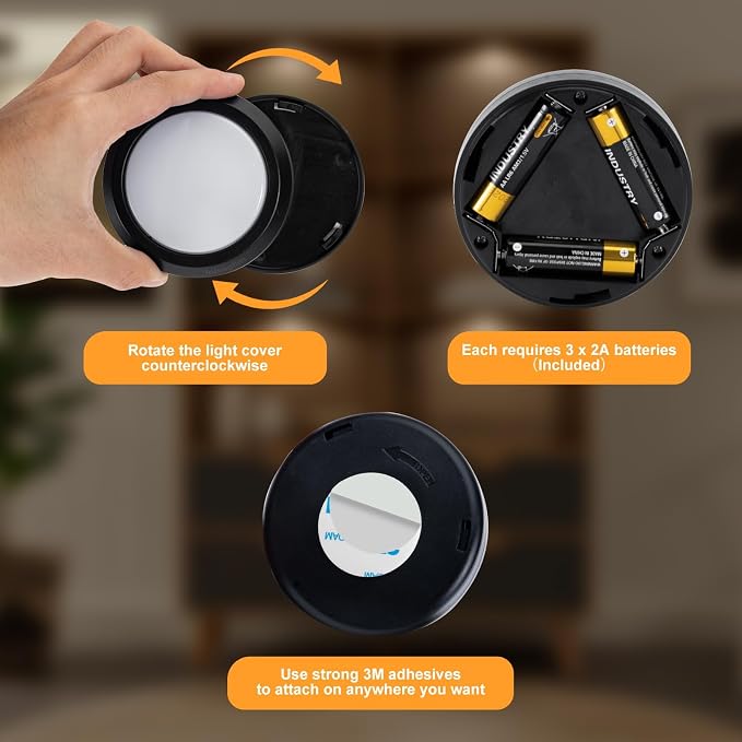 Puck Lights with Remote Control, Wireless LED Puck Light - Image 6