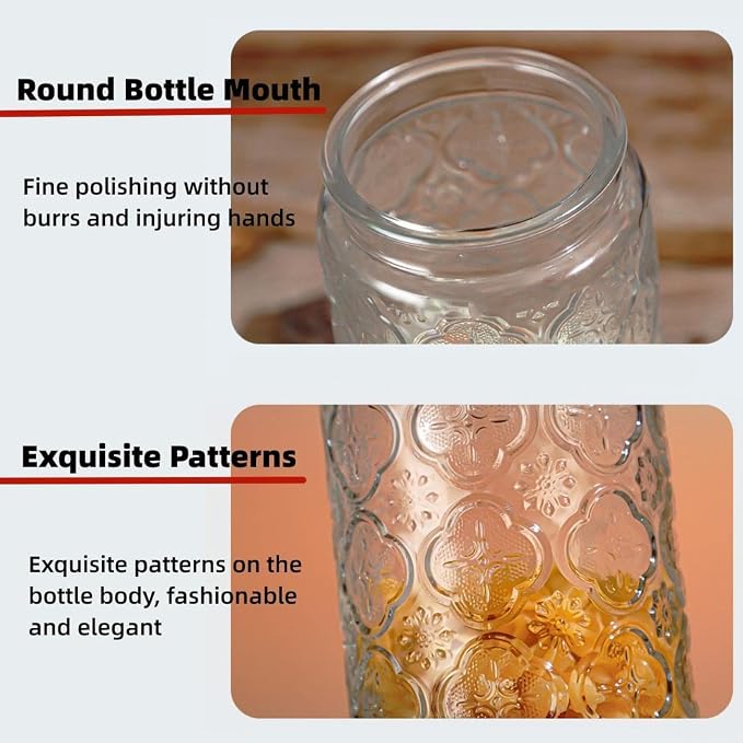 Glass Jar with Airtight Bamboo Lid, 35oz Vintage Glass Kitchen Storage Counter - Image 5