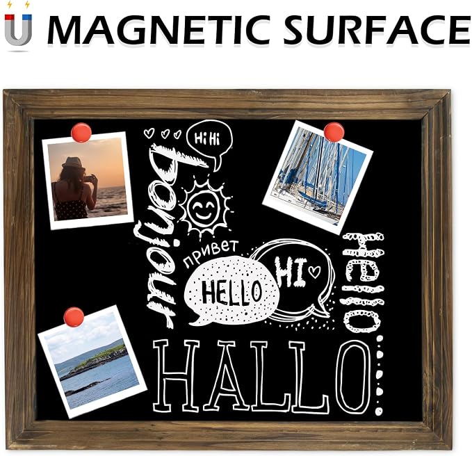 Rustic Magnetic Chalkboard Signs 16 x 20 inch Wood Framed Wall Hanging Display - Image 3