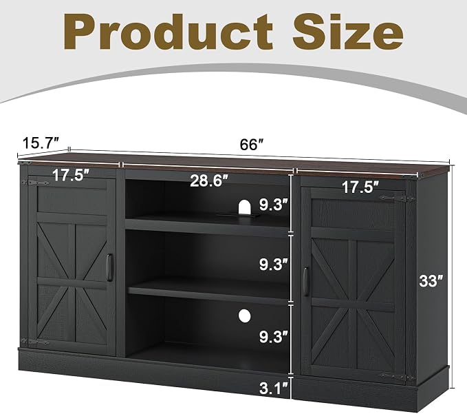 XVD 66" Farmhouse Coffee Bar Cabinet - Image 2