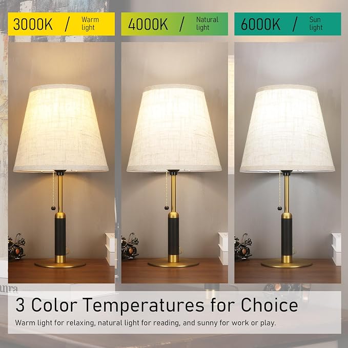 18.9" Modern Mid Century Table Lamp Pull Chain Bedside Lamps - Image 5