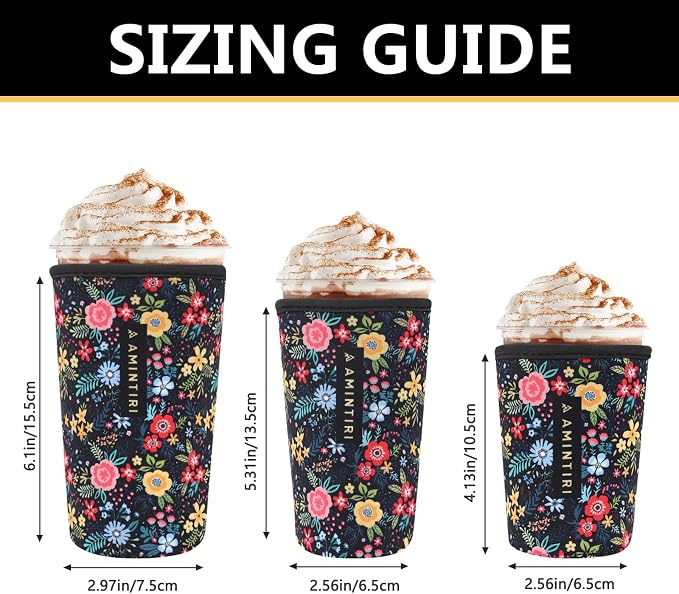 3 Pack Reusable Sleeve for Iced Coffee Cup, Coffee Neoprene Sleeve for Iced&Hot - Image 2