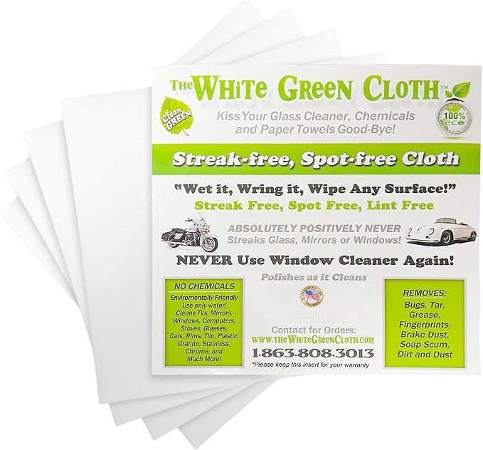 The White Green Cloth 4-Pack Reusable Cleaning Cloths by TheWhiteGreenCloth
