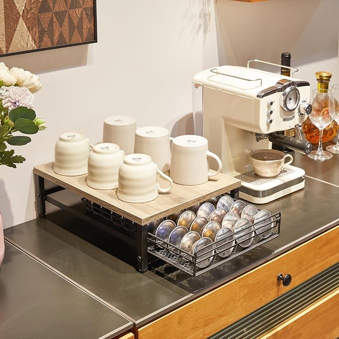 IBUYKE Wooden Coffee Pod Drawer Holder, Pod Holder, 40 Capsule Pods, Coffee Pod - Image 5
