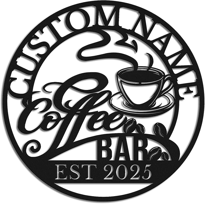 Personalized Coffee Bar Sign, Coffee Sign by RealizeEveryone%E2%80%99sCreation
