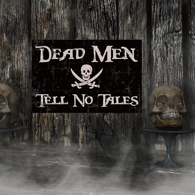 BEASTZHENG Funny Dead Men Tell No Tales Metal Tin Sign Pirate Wall Decor | - Image 2