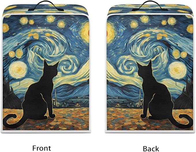 Starry Night Cat Print Coffee Machines Covers - Image 2